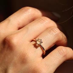 Nangi fine jewelry - white moonstone ring in yellow gold