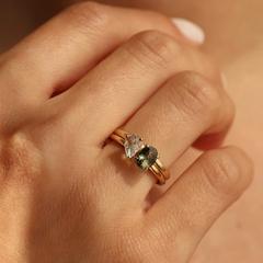 Nangi fine jewelry - green tourmaline ring in yellow gold