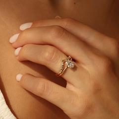 Nangi fine jewelry - white lab-grown diamond ring in gold