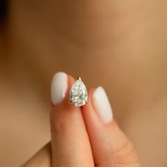 Nangi fine jewelry - white lab-grown diamond earring in gold