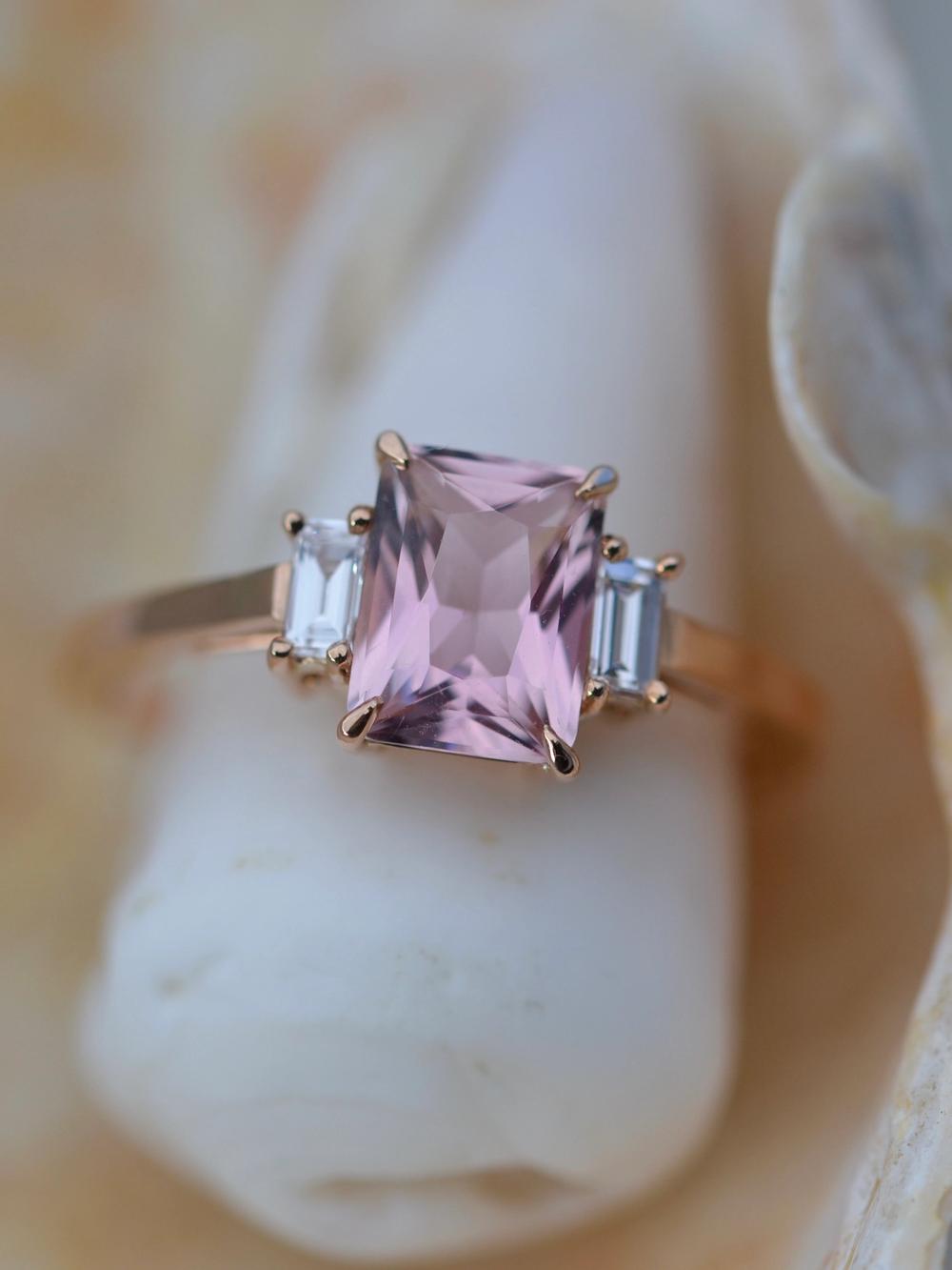 Pink Tourmaline & Diamonds