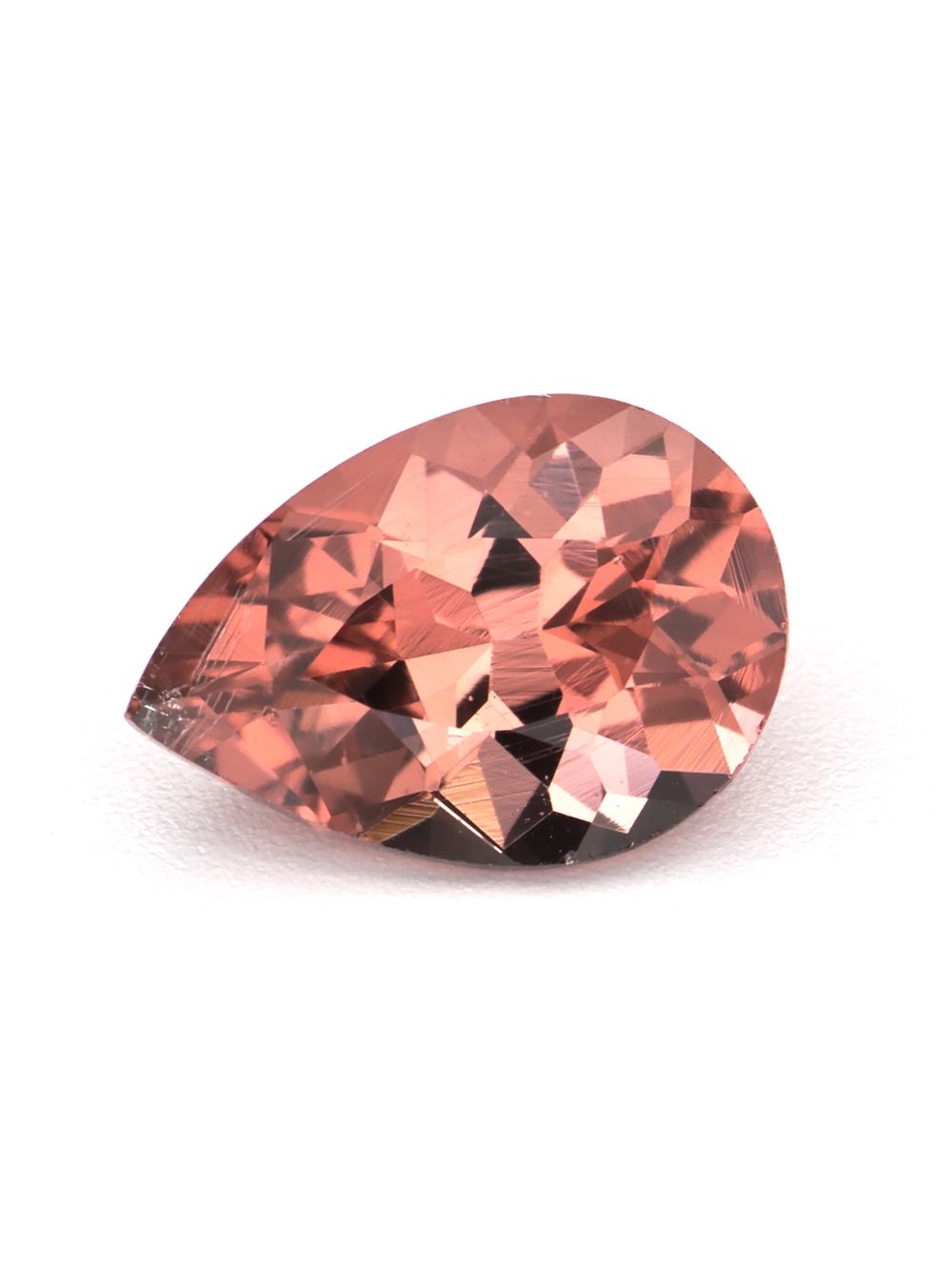 0.53 ct Coral Peach, Pear Cut Tourmaline