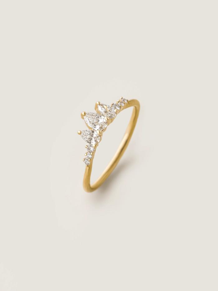 Nangi fine jewelry - white lab-grown diamond ring in gold