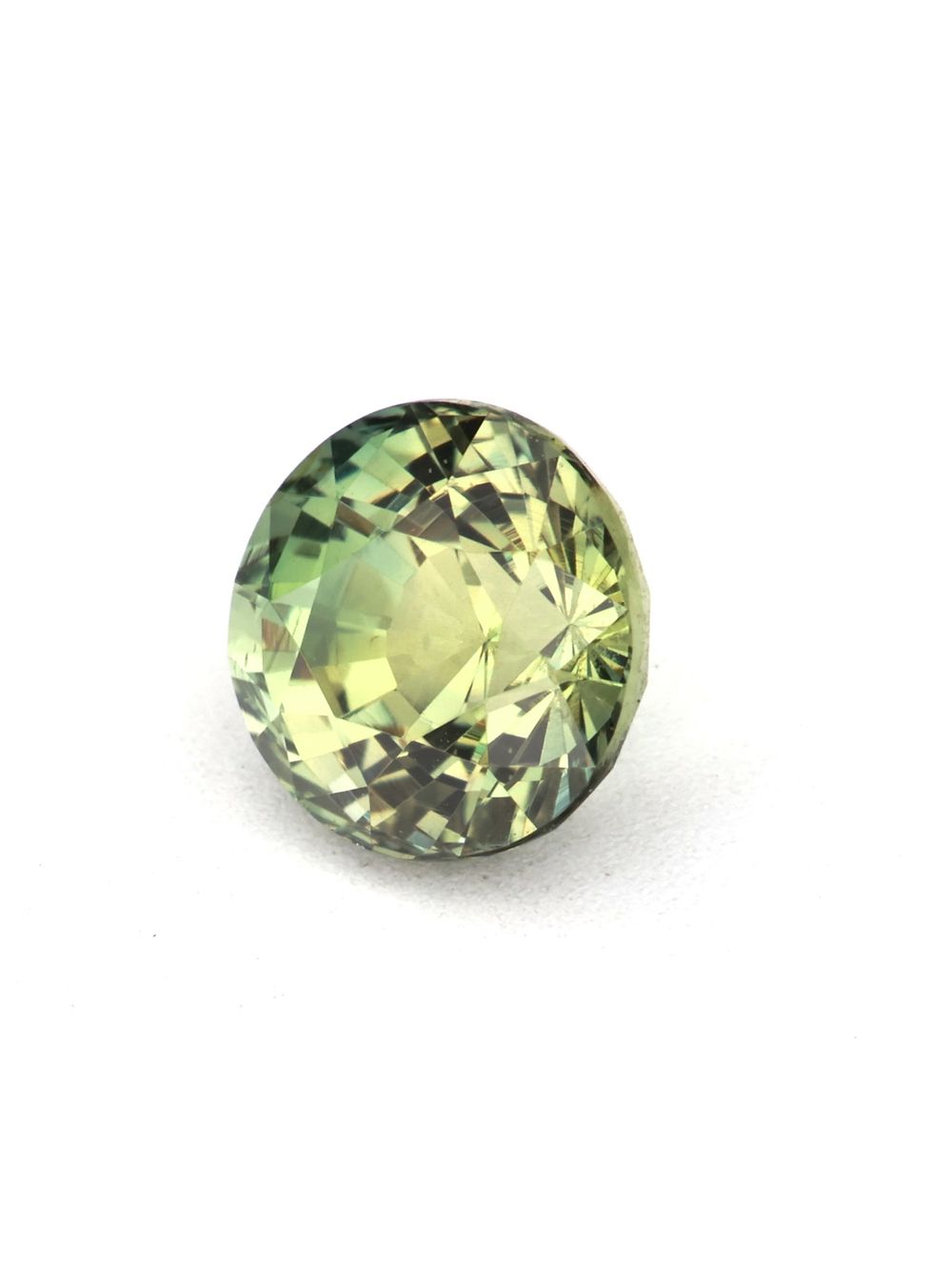 Lime Glow Sapphire — 0.78 ct Round Cut