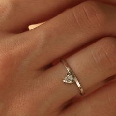 Nangi fine jewelry - white lab-grown diamond ring in gold