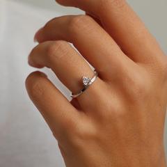 Nangi fine jewelry - white lab-grown diamond ring in white gold