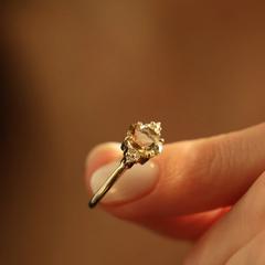 Nangi fine jewelry - champagne tourmaline ring in yellow gold