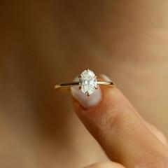 Nangi fine jewelry - white lab-grown diamond ring in gold