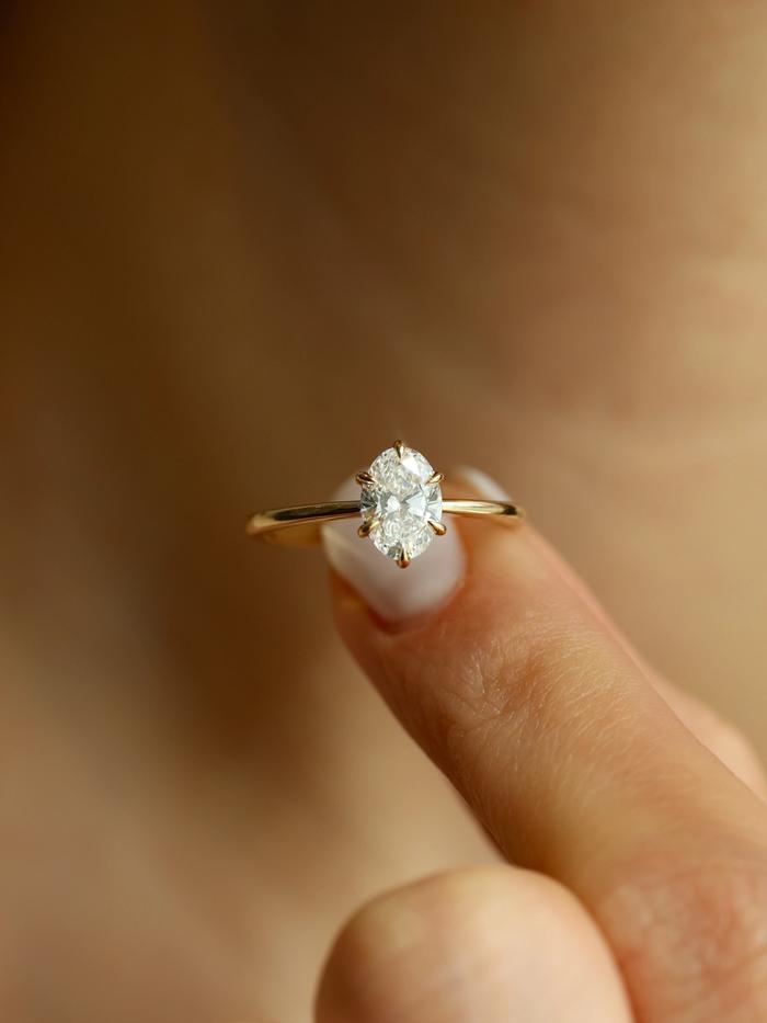 Nangi fine jewelry - white lab-grown diamond ring in gold
