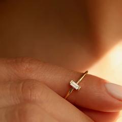 Nangi fine jewelry - white lab-grown diamond ring in gold
