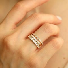 Nangi fine jewelry - white lab-grown diamond ring in gold