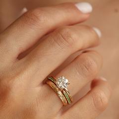 Nangi fine jewelry - white lab-grown diamond ring in gold