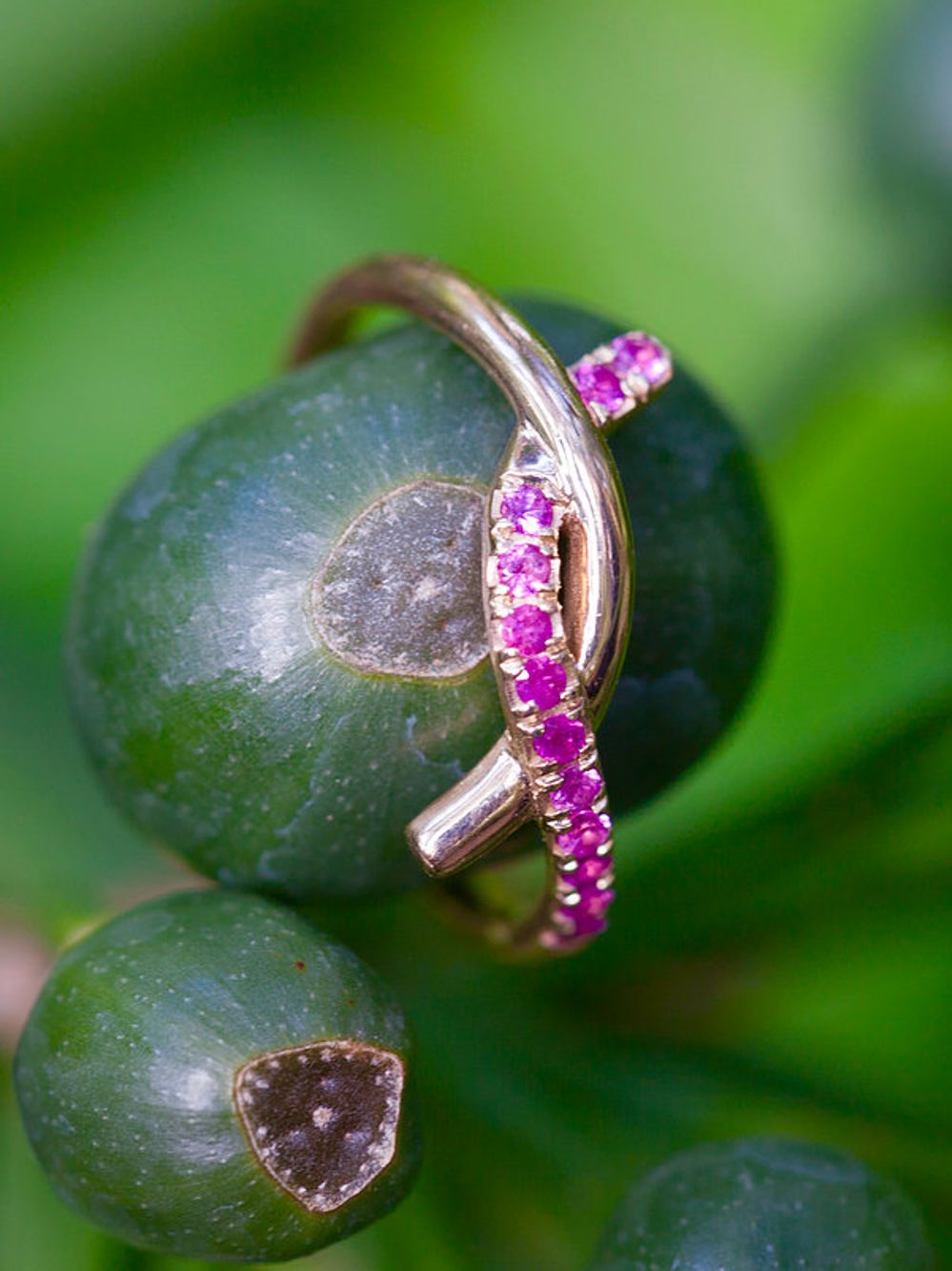 Hot Pink Ruby Promise Ring