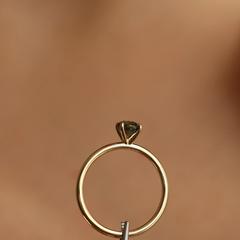 Nangi fine jewelry - teal / Peacock sapphire ring in yellow gold