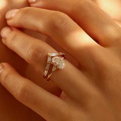 Nangi fine jewelry - white lab-grown diamond ring in gold