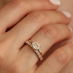 Nangi fine jewelry - white lab-grown diamond ring in gold