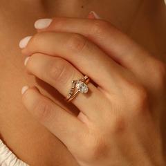 Nangi fine jewelry - white lab-grown diamond ring in gold
