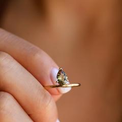 Nangi fine jewelry - brown tourmaline ring in yellow gold