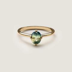 Nangi fine jewelry - green sapphire ring in yellow gold