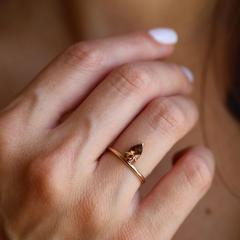 Nangi fine jewelry - brown tourmaline ring in yellow gold