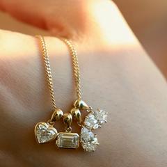 Nangi fine jewelry - white lab-grown diamond pendant in yellow gold