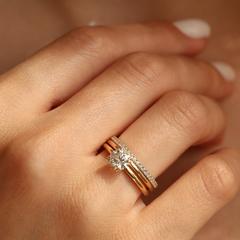 Nangi fine jewelry - white lab-grown diamond ring in gold