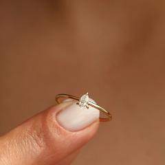 Nangi fine jewelry - white lab-grown diamond ring in gold