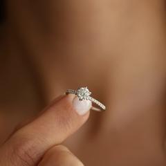 Nangi fine jewelry - white lab-grown diamond ring in gold