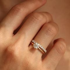 Nangi fine jewelry - white lab-grown diamond ring in gold