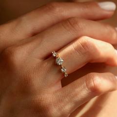 Nangi fine jewelry - white lab-grown diamond ring in gold