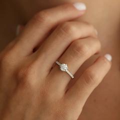 Nangi fine jewelry - white lab-grown diamond ring in gold