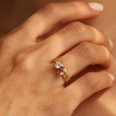 Nangi fine jewelry - pink tourmaline ring in yellow gold