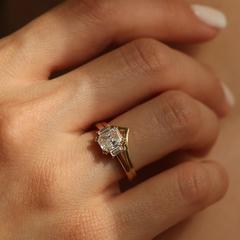 Nangi fine jewelry - white lab-grown diamond ring in gold