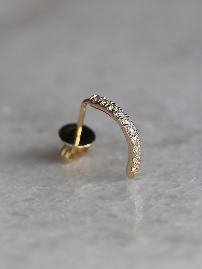 Nangi fine jewelry - white lab-grown diamond earring in yellow gold