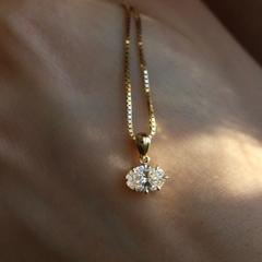 Nangi fine jewelry - white lab-grown diamond pendant in yellow gold