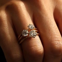 Nangi fine jewelry - white lab-grown diamond ring in gold