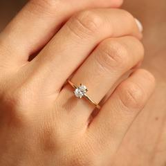 Nangi fine jewelry - white lab-grown diamond ring in gold