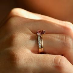 Nangi fine jewelry - pink ring in yellow gold