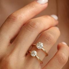 Nangi fine jewelry - white lab-grown diamond ring in gold