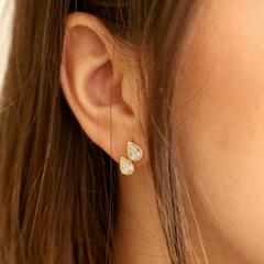 Nangi fine jewelry - white lab-grown diamond earring in gold