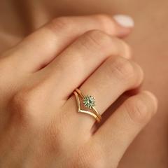 Nangi fine jewelry - green ring in yellow gold