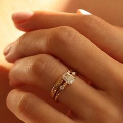 Nangi fine jewelry - white lab-grown diamond ring in gold