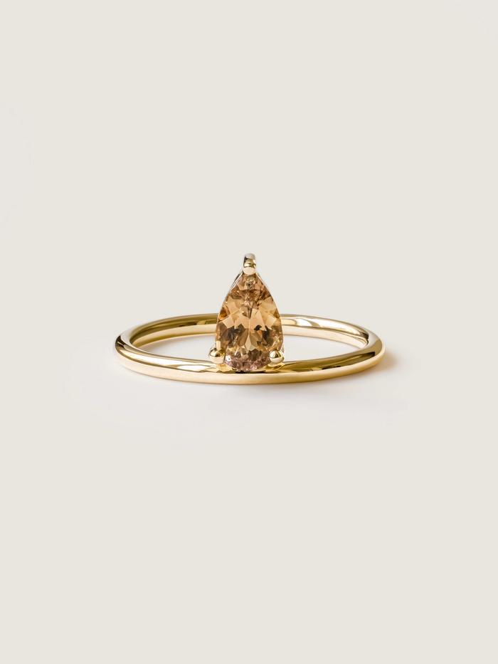 Nangi fine jewelry - brown tourmaline ring in yellow gold