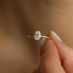 Nangi fine jewelry - white lab-grown diamond ring in gold