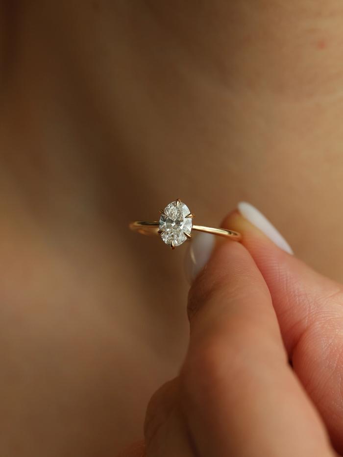 Nangi fine jewelry - white lab-grown diamond ring in gold