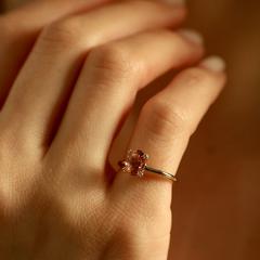 Nangi fine jewelry - pink tourmaline ring in yellow gold