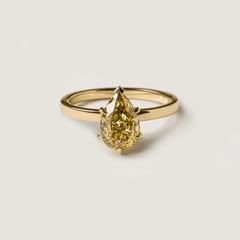 Nangi fine jewelry - champagne lab-grown diamond ring in yellow gold