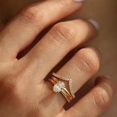 Nangi fine jewelry - white lab-grown diamond ring in gold