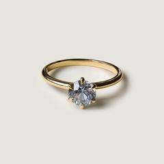 Nangi fine jewelry - grey sapphire ring in yellow gold