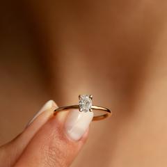 Nangi fine jewelry - white lab-grown diamond ring in gold